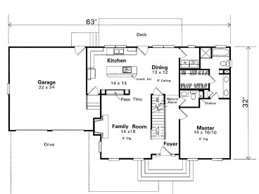 1st Floor Plan, 030H-0034