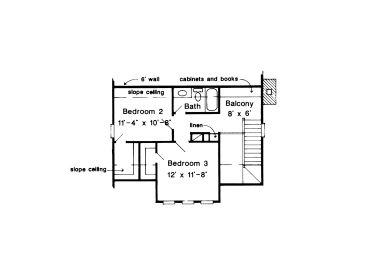 2nd Floor Plan, 054H-0100