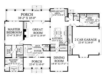1st Floor Plan, 063H-0022