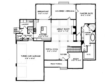 1st Floor Plan, 029H-0034