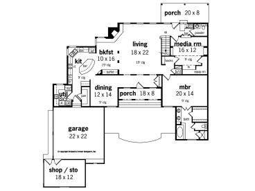 1st Floor Plan, 021H-0170