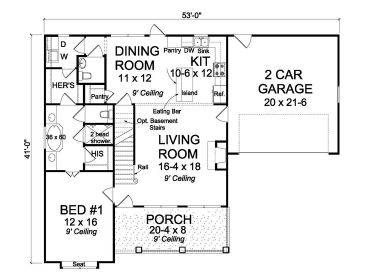 1st Floor Plan, 059H-0191