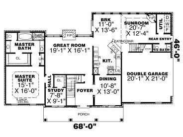 1st Floor Plan, 011H-0022