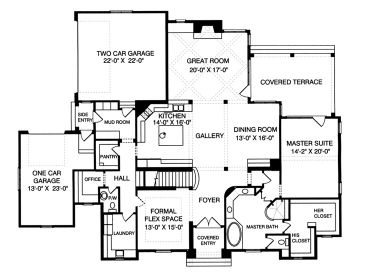 1st Floor Plan, 029H-0060
