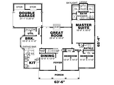 1st Floor Plan, 011H-0013