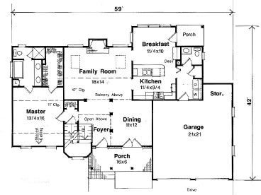 1st Floor Plan, 030H-0045