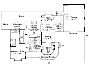 1st Floor Plan, 051H-0197