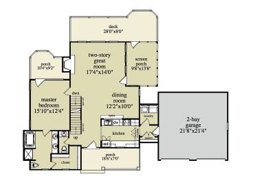 1st Floor Plan, 053H-0055