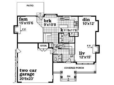 1st Floor Plan, 032H-0073