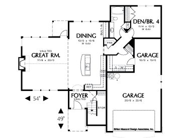 1st Floor Plan, 034H-0170