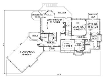 1st Floor Plan, 055H-0009