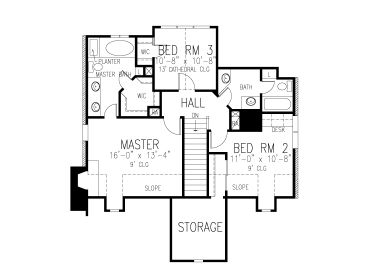 2nd Floor Plan, 054H-0011