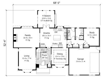 1st Floor Plan, 023H-0048