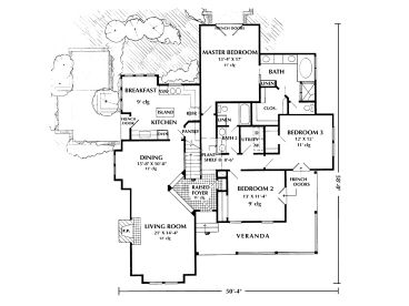 1st Floor Plan, 054H-0033