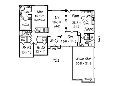 1st Floor Plan, 061H-0131