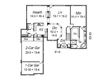 1st Floor Plan, 061H-0126