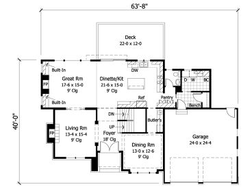 1st Floor Plan, 023H-0105