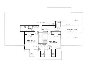 2nd Floor Plan, 025H-0014