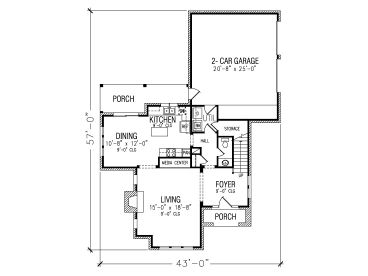 1st Floor Plan, 054H-0016