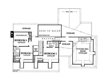 2nd Floor Plan, 063H-0199