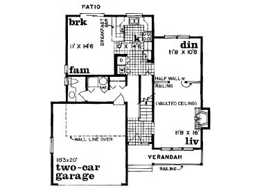 1st Floor Plan, 032H-0013