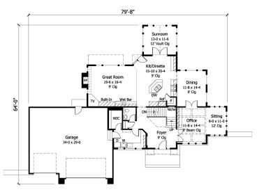 1st Floor Plan, 023H-0148