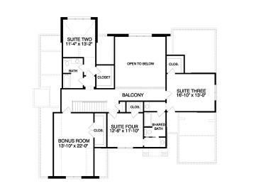 2nd Floor Plan, 029H-0122