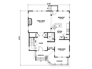 1st Floor Plan, 058H-0014