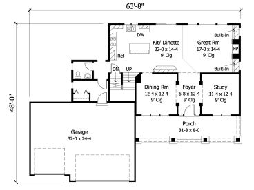 1st Floor Plan, 023H-0100
