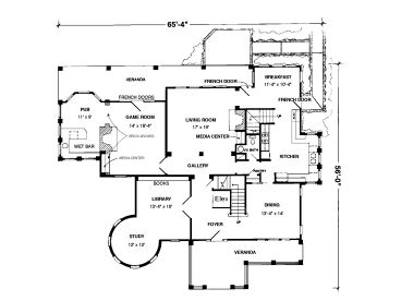 1st Floor Plan, 054H-0004