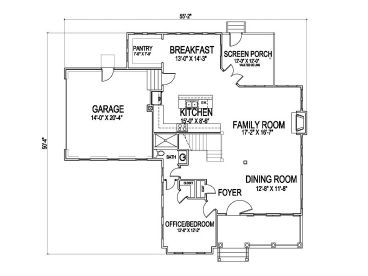 1st Floor Plan, 058H-0093