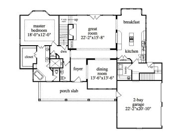 1st Floor Plan, 053H-0035