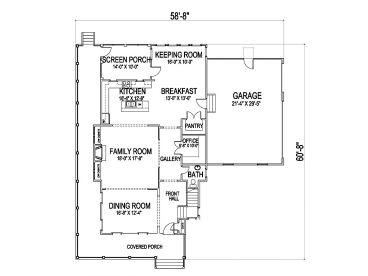 1st Floor Plan, 058H-0086