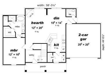 1st Floor Plan, 061H-0163