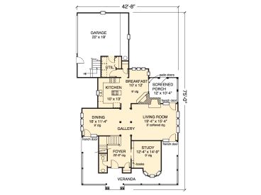 1st Floor Plan, 054H-0048
