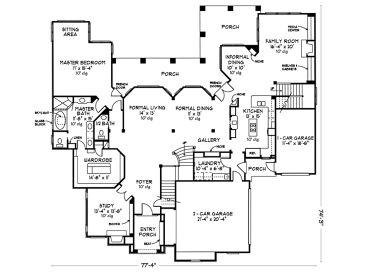 1st Floor Plan, 054H-0022