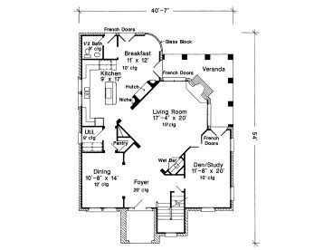 1st Floor Plan, 054H-0075