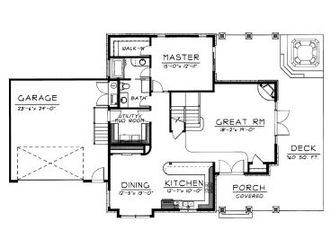 1st Floor Plan, 026H-0075