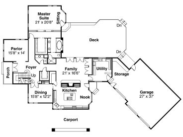 1st Floor Plan, 051H-0005