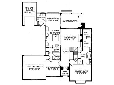 1st Floor Plan, 029H-0087