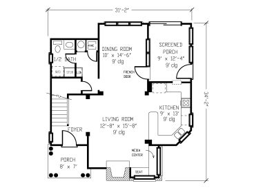 1st Floor Plan, 054H-0043