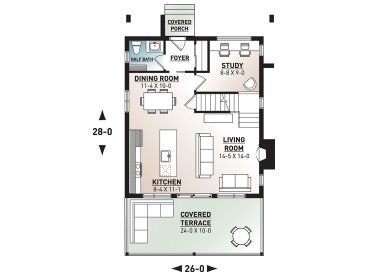 1st Floor Plan, 027H-0493