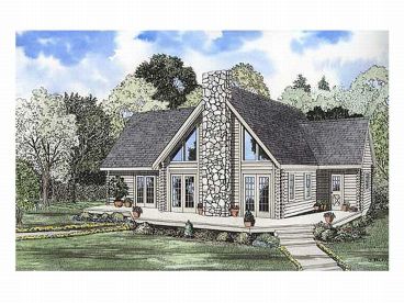 2-Story Log House Plan, 025L-0011