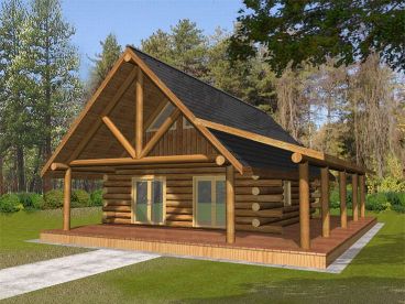 Log Cabin Home Plan, 012L-0047
