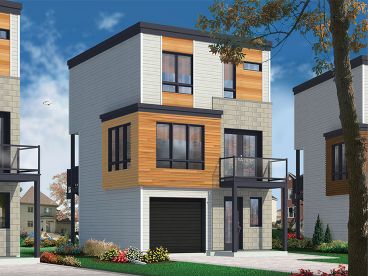 Modern 3-Story House Plan, 027H-0402