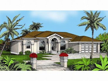 Stucco House Plan, 026H-0035