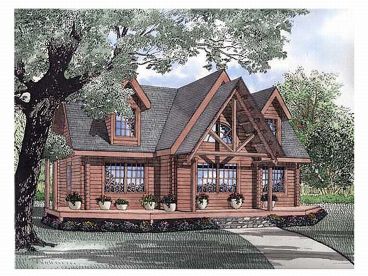 Log House Plan, 025L-0054