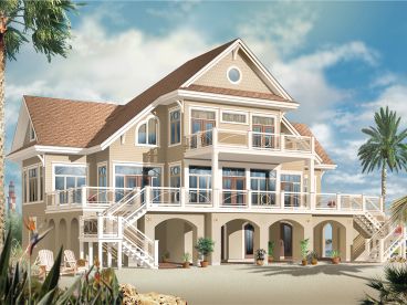 Coastal House Plan, 027H-0392