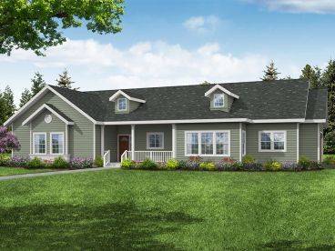 Country Ranch House Plan, 051H-0338