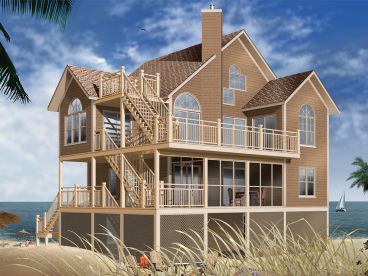 Beach House Plan, 027H-0399